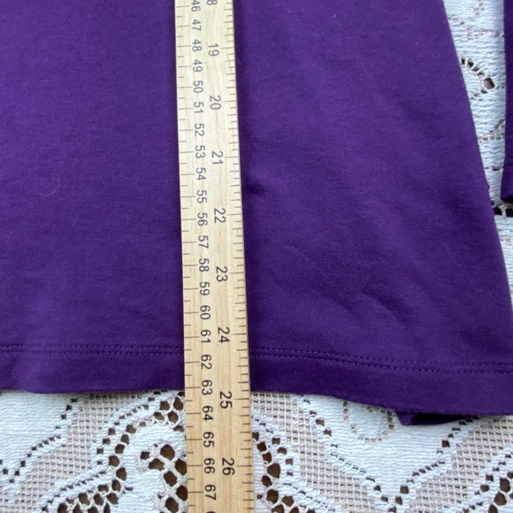 Croft & Barrow Women's T-Shirt L Angel Wings Rhinestones Purple Long Sleeve Pima - Picture 7 of 12